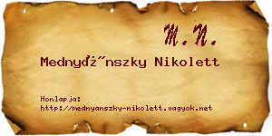 Mednyánszky Nikolett névjegykártya