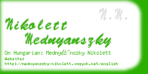 nikolett mednyanszky business card